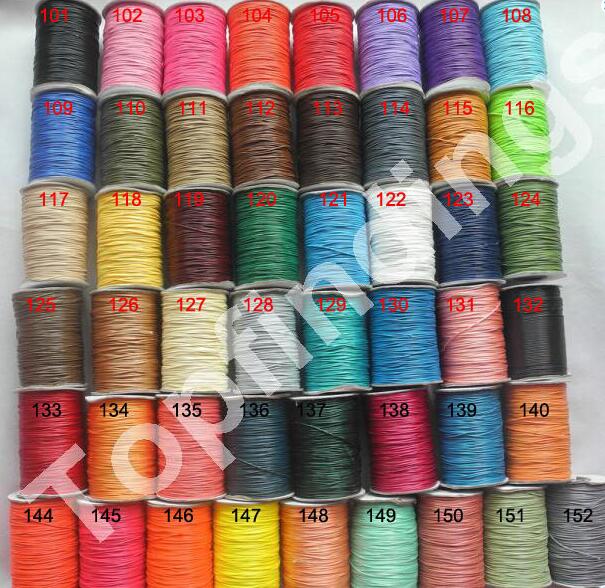 

Free shiipping Whole Color 1roll 175meters 1mm HIGH QUALITY KOREA Waxed Cotton Cord Cotton Beading String Cord, White;red