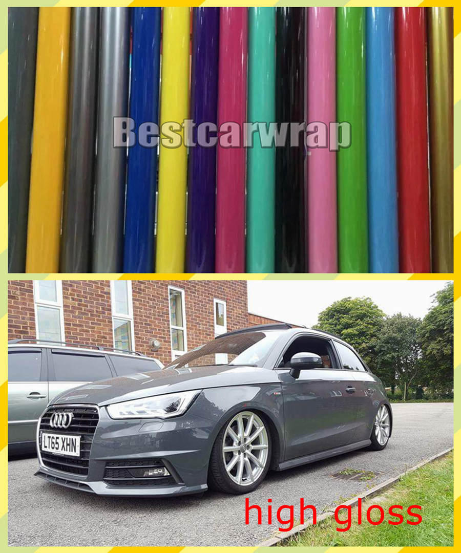 

Various Colors Ultra Gloss Vinyl For Car Wrap Covering With air release with 3 Layers Low tack glue 3M quality Size 1.52x20m/Roll