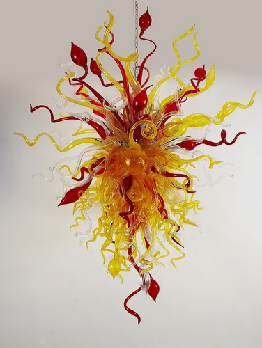 

Flower Glass Art Chandelier Light Modern Ceiling Decorative Blown Glass LED Bulbs Modern Pendant Light for Living Room Decor