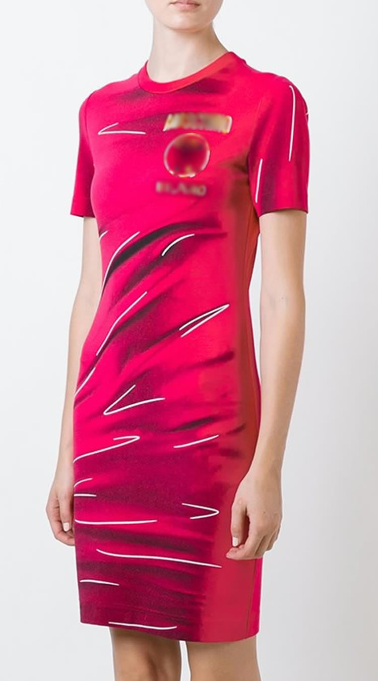 

Fashion Print Women Sheath Dress Short Sleeve Casual Dresses 088A699, As pictures