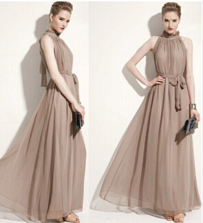 

Elegant bohemian summer beach dresses for women ultra perfect fairy hang-neck sexy maxi chiffon long ladies clothes  shipping, Red 2