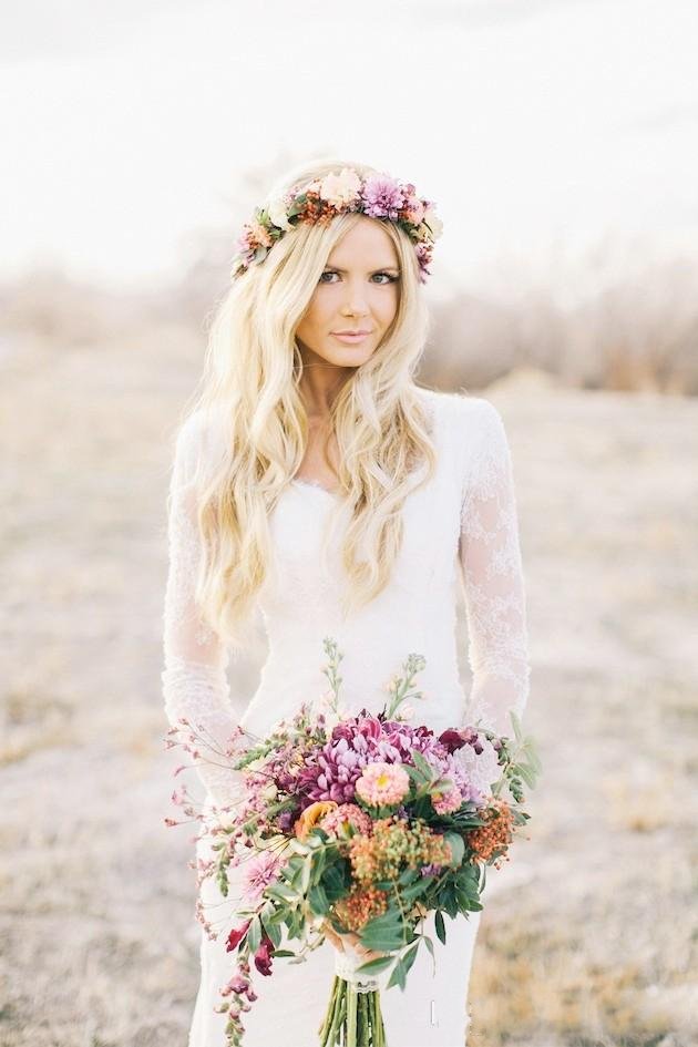 

Hot Sale Country Style Bohemian Hippie Lace Wedding Dresses 2016 V Neck Long Sleeves Plus Size Custom Made Sheer Lace Boho Bridal Gowns, Ivory