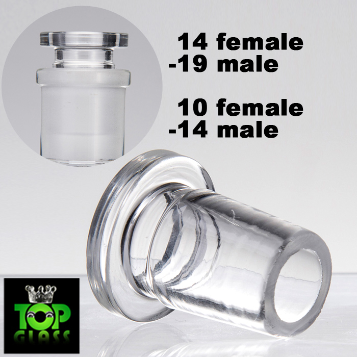 

Short Adaptor with 14F-19M/10F-14M. High Borosilicate Glass Adapter for Glass Somking Bongs, GOG Bowl waterpipes free shipping