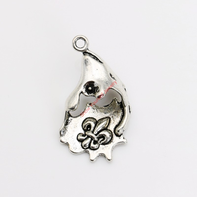 10pcs Tibetan Silver Plated Iris Fish Charms Pendants for Bracelet Necklace Jewelry Making DIY Handmade Craft 33x18mm-image-386250830