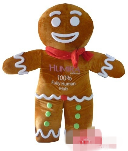 

Custom gingerbread Man mascot costume Adult Size free shipping, Brown