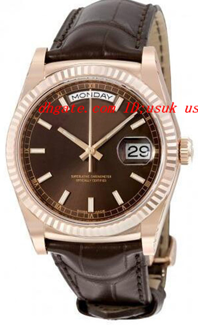 

2019 Top Quality Luxury Watches Chocolate Dial 18kt Everose Gold Automatic Men's Watch Men's Watch Wristwatches, Brown