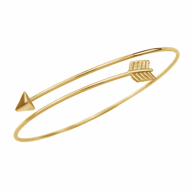 Nouveaux bracelets en acier inoxydable à la mode pour femmes ajustables flèche ouverte bracelet bracelet or argent noir bracelets noirs