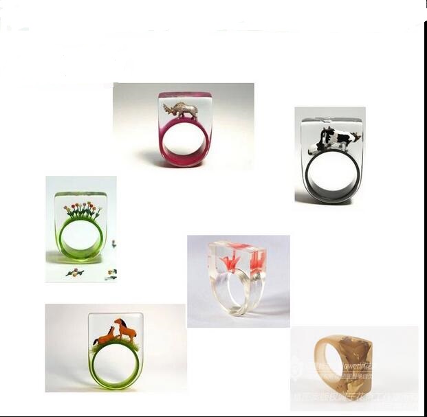 Vente en gros-1 pièce DIY DIY CLEAR SINICONE Bague pour résine époxy avec des outils d'outils de bijoux à la main réels