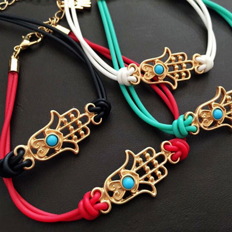 

Handmade Rope Weave Lucky Hand Adjustable Charm Bracelets Bangle For Women Men Lover Fashion Party Jewelry