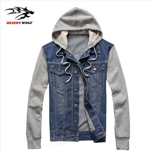 

Fall-2016 New Fashion Men's Fleece Hoodies Cowboy Men Jacket Tracksuits Denim Jacket Men Jeans Jacket Men Hoodies And Sweatshirts 5XL, Photo color