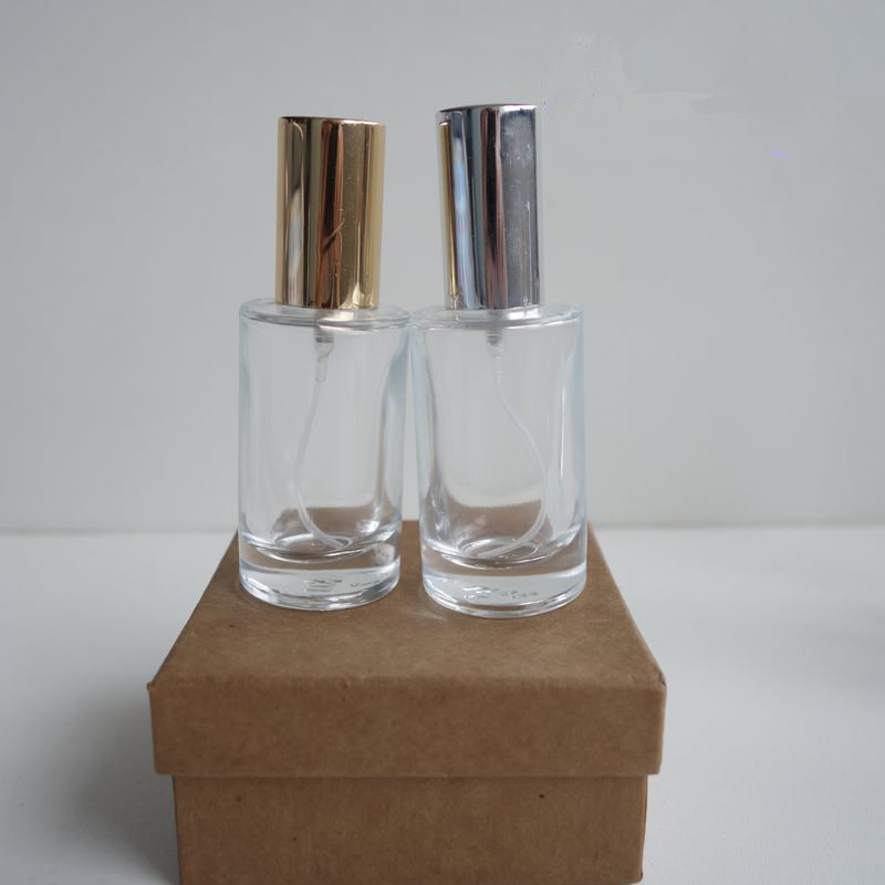 

20ml clear Glass Essential Oil Vial sprayer empty perfume spray bottle with silver golden lid fast shipping F20171903