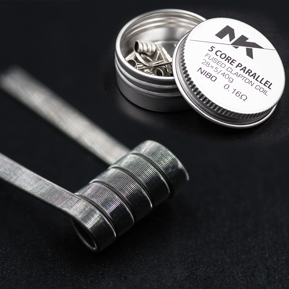 

Free Shipping NK best popular prebuilt coil Nichrome 80 fused clapton rebuild coil 5 core wire for ecig vape