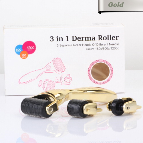 

3 in 1 dermis roller micro needle roller (1200 needles ,600 needles,180 needles together) with ce