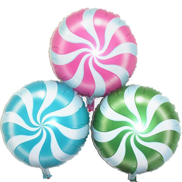 

Pinwheel balloon 18inch candy Lollipop foil balloons circle shape Wedding decorations Birthday party supplies Baby shower 30pcs wholesale, Multi color