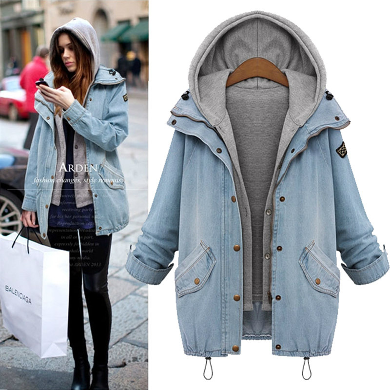 denim jacket and sweatshirt