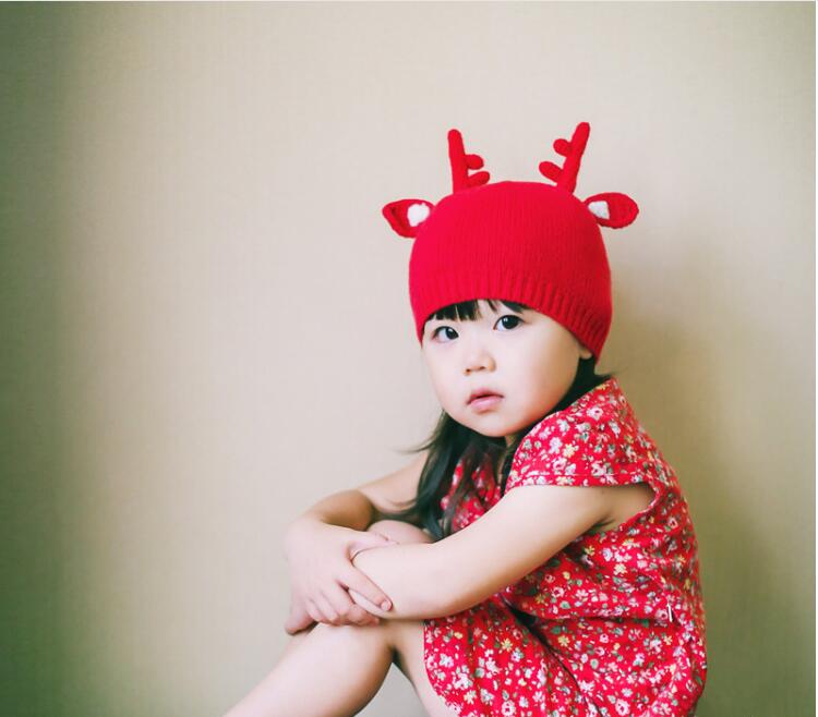 

Christmas hats Baby Hat High-grade Christmas Caps Santa Claus caps Kids Moose hats New Decoration MJ 001, Red