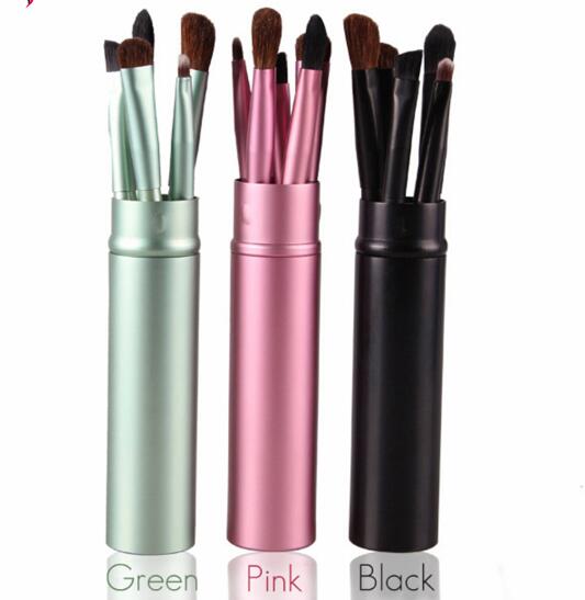 

Professional Pony Hair Pro Makeup Eye shadow Brushes Set Black Make up Brushes Set Tools Cosmetics Soft Eyeshadow Brush Holder Set Kits 5pcs