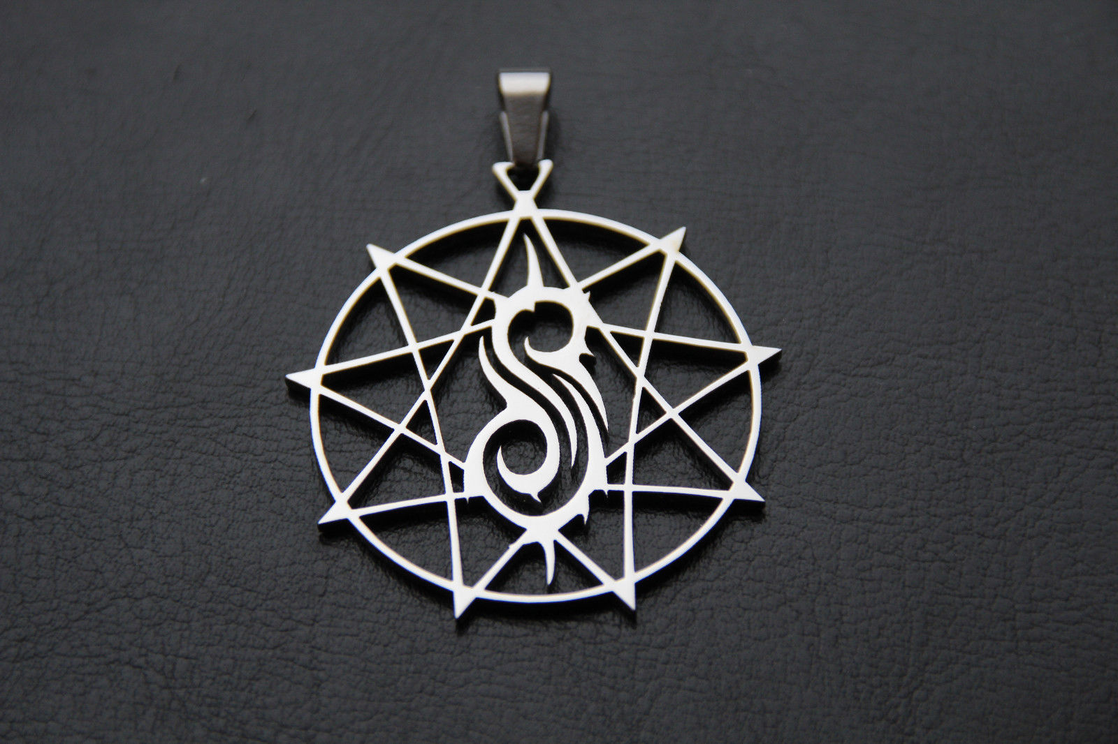 

SLIPKNOT Nonagram STAR ultimate custom made limited stainless charm pendant, Silver