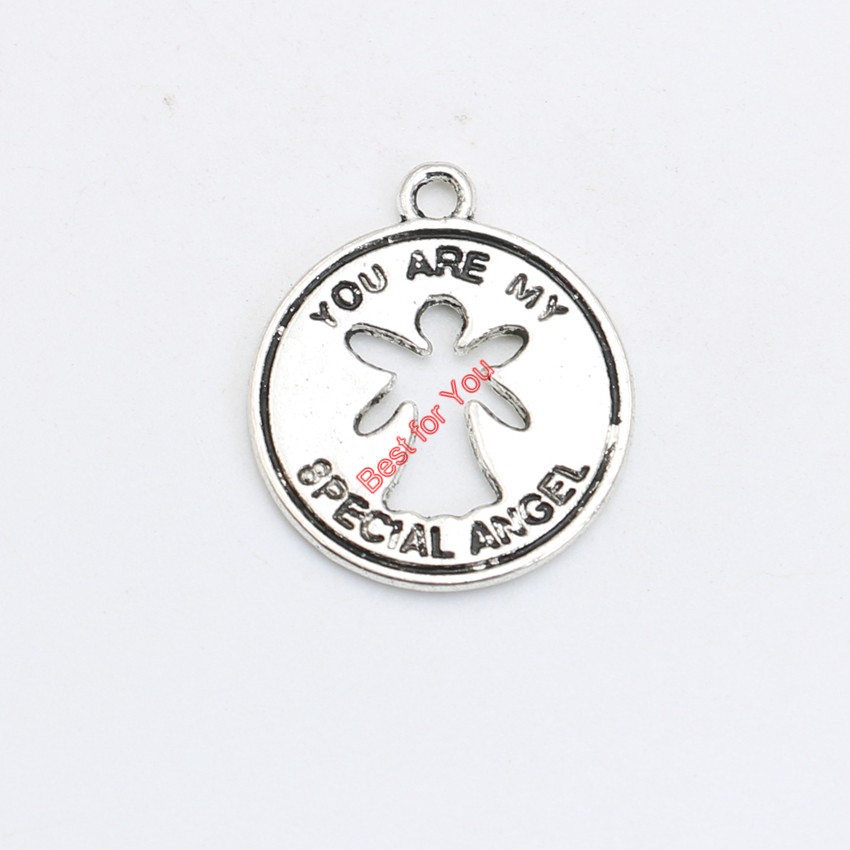 

Antique Silver Plated You are my Special Angel Charms Pendant Bracelet Necklace Jewelry Making DIY Handmade 21x18mm