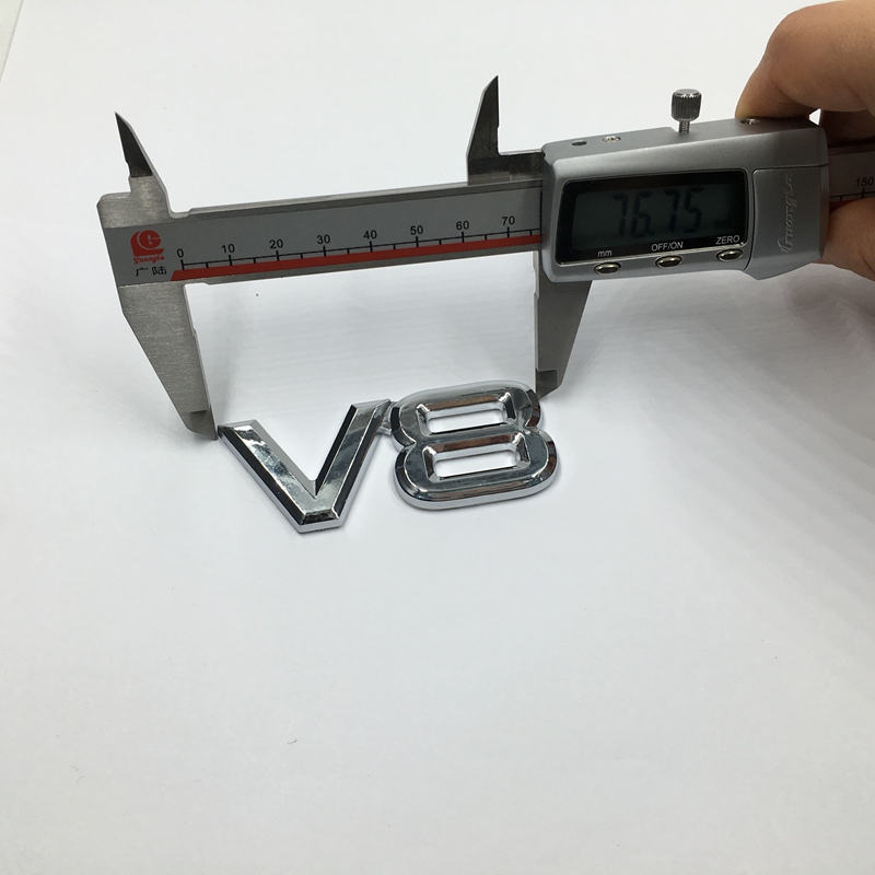 

New 3 D High Quality V8 Emblem Badge sticker Decal Car Styling Silver For Ford Chevy