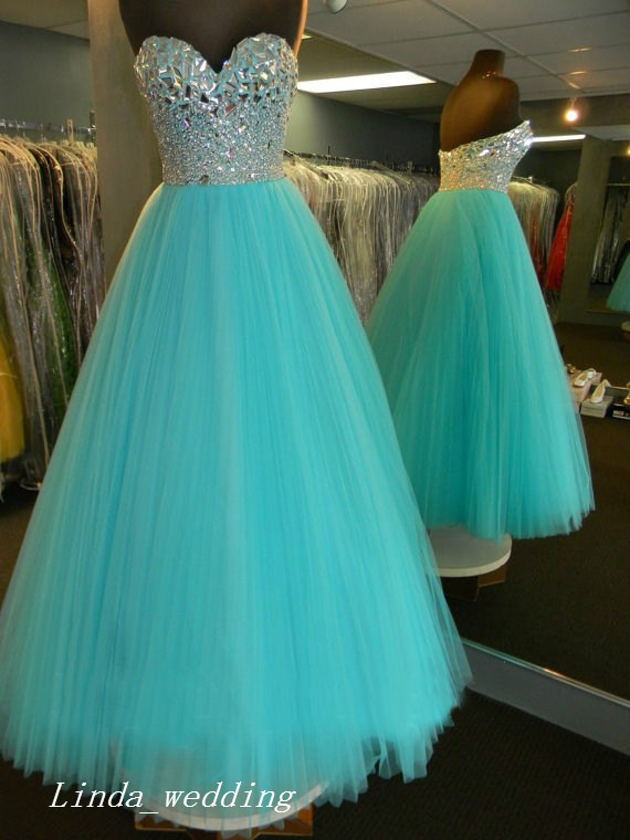 

Real Photo Mint Green Prom Dress Good Quality Sweetheart Tulle Crystal Beaded Evening Dress Party Gown Homecoming Dress, Yellow