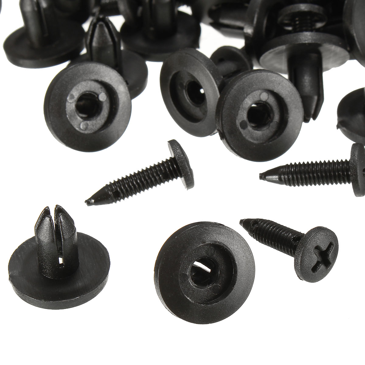 100 X Panel De Ajuste 6mm Agujero Remache Retenedor Sujetador Clips de Plástico Negro Car Body