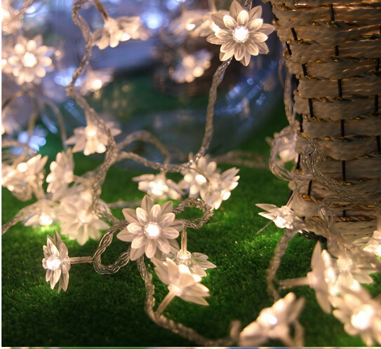 

Fairy 5m lotus flowers Led string garland light Christmas New year Wedding Holiday Party home luminaria decoration lamp