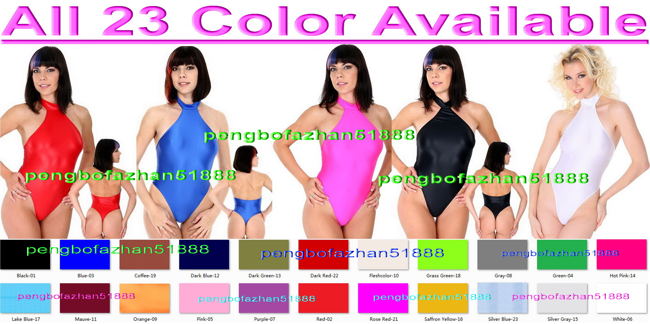 

Sexy Women halterneck Tights Body Suit Costumes 23 Color Lycra Spandex Women's Catsuit Costume Halloween Party Fancy Dress Cosplay Bodysuit P026, Dark red