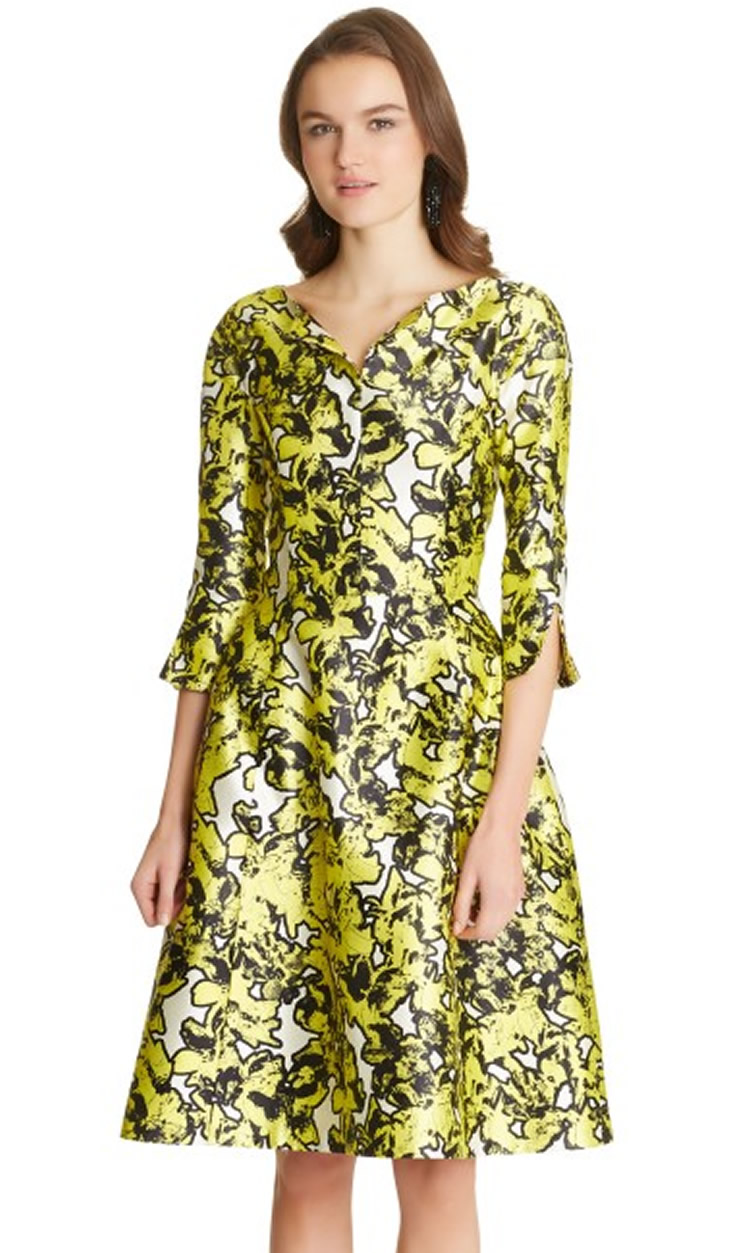 

Floral Flower Print Women A-Line Dress V-Neck Half Sleeve Casual Dresses 099A706, As pictures