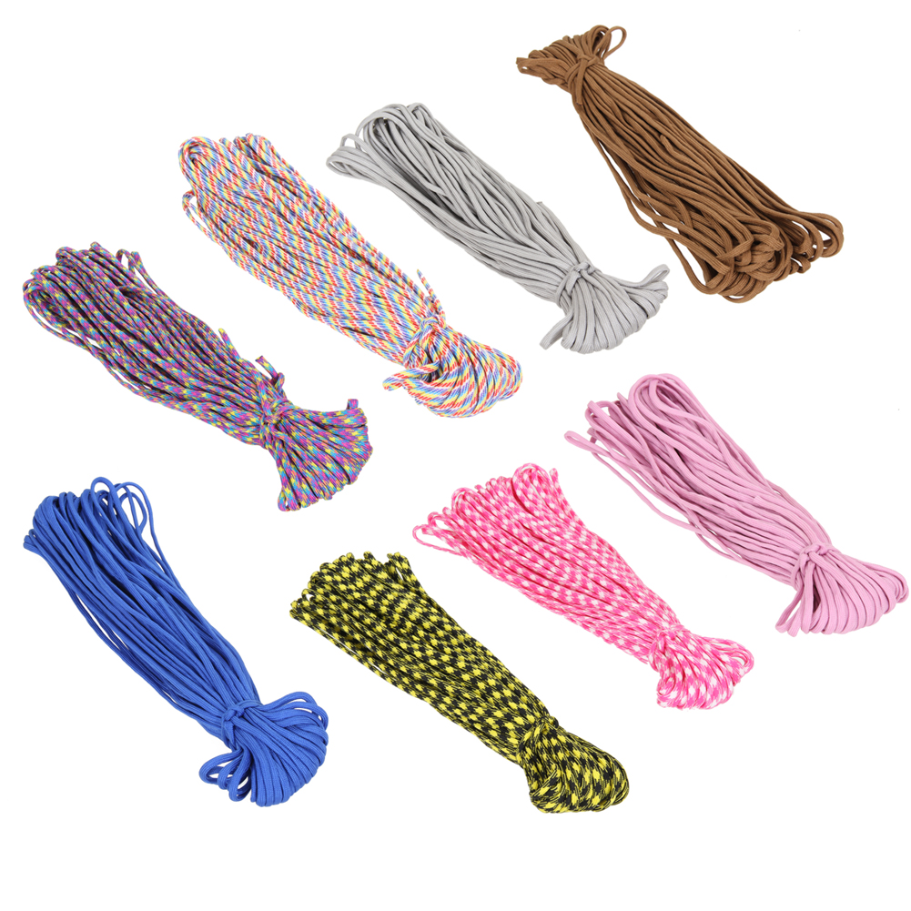 

8 Colors Paracord 550 Parachute Cord Lanyard Rope Mil Spec Type III 7Strand 100FT Survival Rope For Outdoor Hiking Climbing
