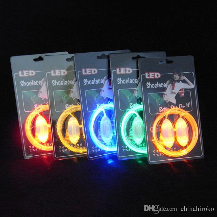 

LED Flashing shoe laces 200pcs(100 pairs)Fiber Optic Shoelace Luminous Shoe Laces Halloween Christmas gift Free DHL FedEx