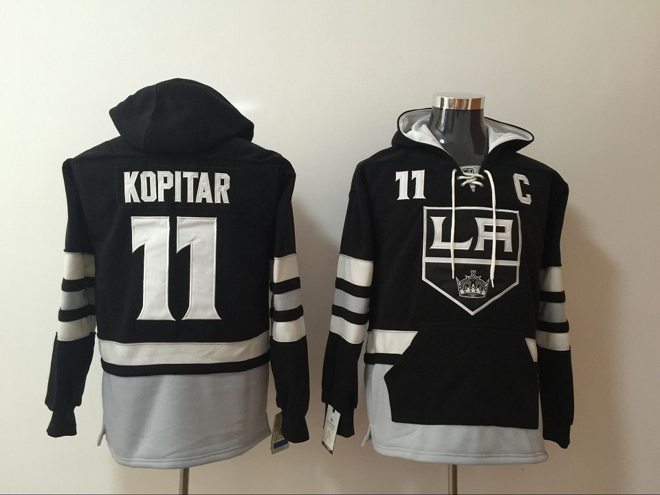 

Los Angeles Kings 11 Anze Kopitar LA hockey Jersey Black Hoodie Pullover Sweatshirts Winter Jacket Top Quality ! 100% Stitched