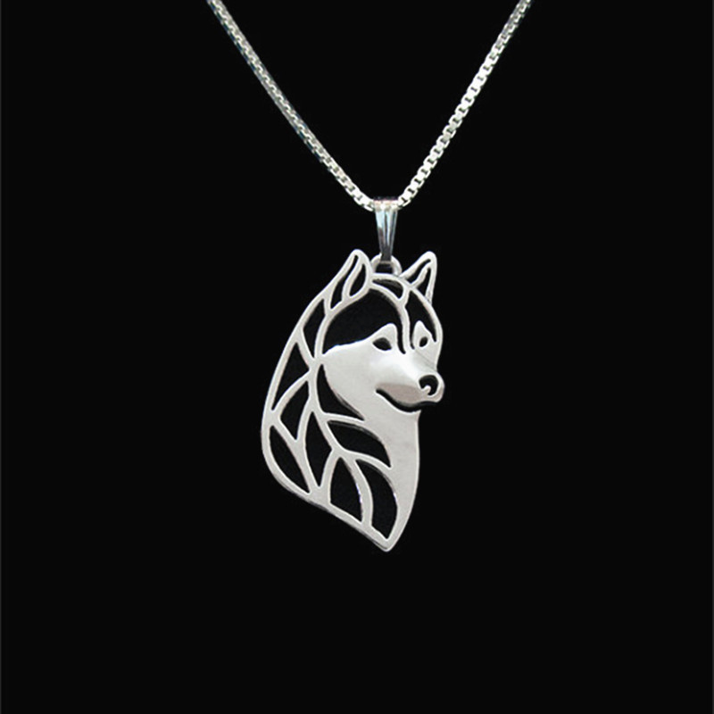 

Siberian husky head jewelry Silver/Gold Necklaces & Pendants For Women Casual Jewelry Charms Dog Necklace