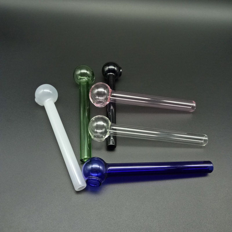

Glass Oil Burner Pipe 6 Colors Cheap Mini 10cm Smoke Water Pipe Bubbler Glass Tube Oil Burning Pipe Free Shipping To AU/ US