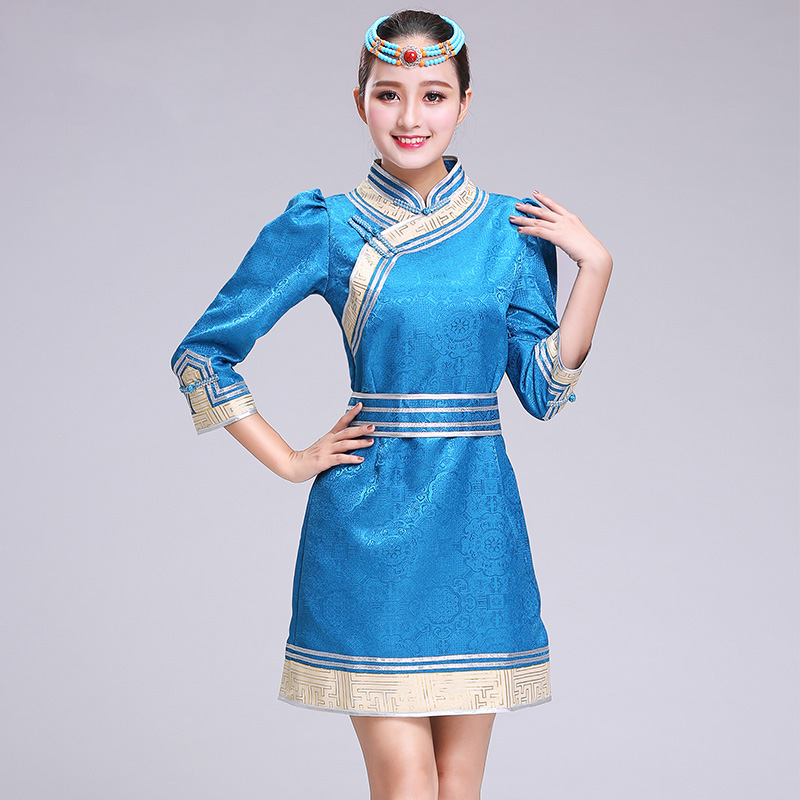 

Mongolian Dance Costume stage wear Women elegant Ethnic Clothing Mongolia robes Chinese folk dance clothes female stage costume for singers, Red
