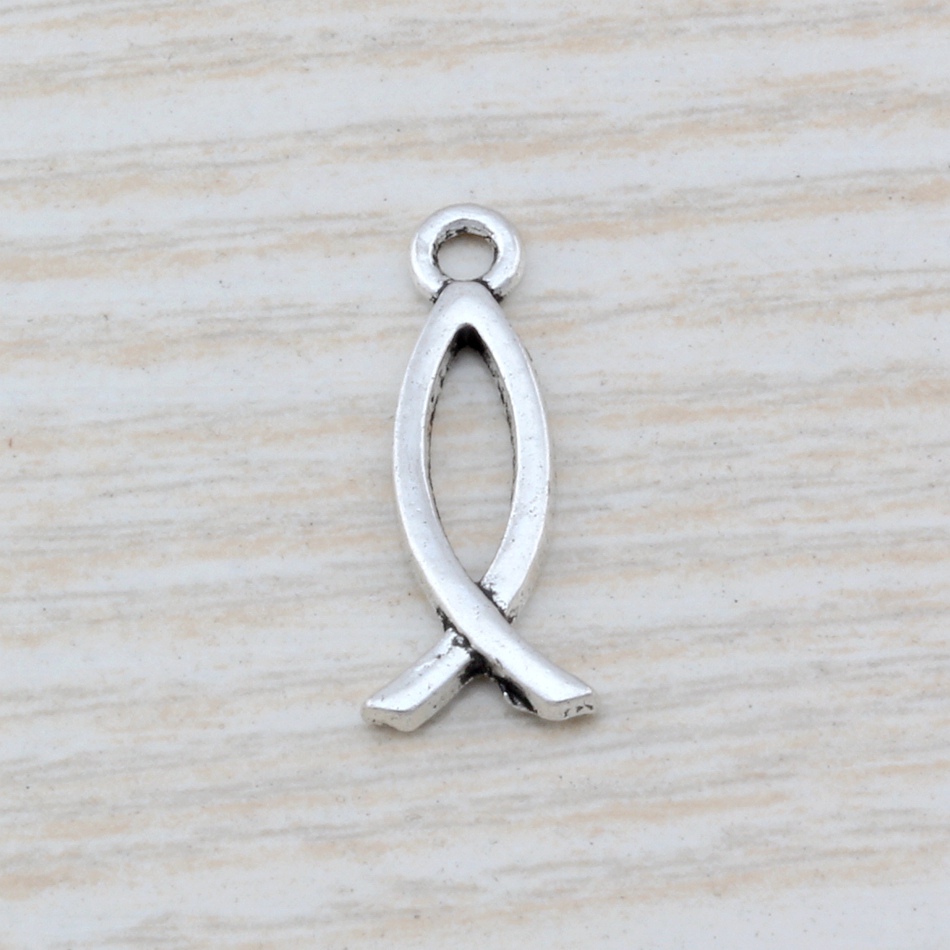 

MIC 300pcs Ancient silver zinc alloy Jesus Fish Ichthys Christian charm Pendants 8.5 x 21mm DIY Jewelry A-104