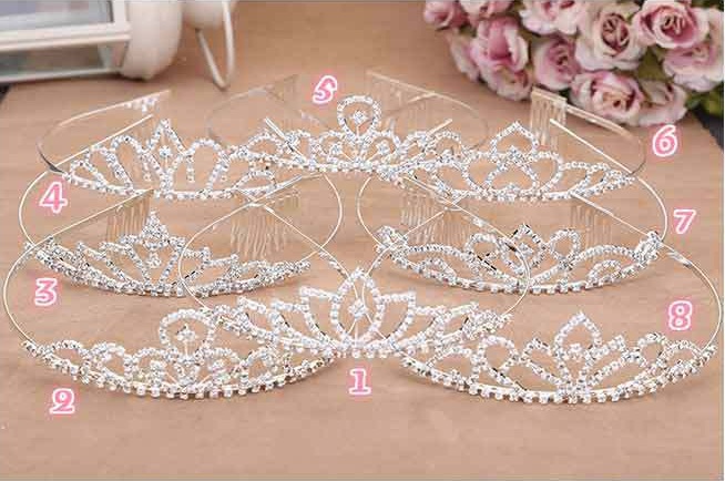 

Bridal Wedding Tiaras Stunning Fine Comb Bridal Jewelry Accessories a crown mounted with diamond for bride full dress accessories, White;golden