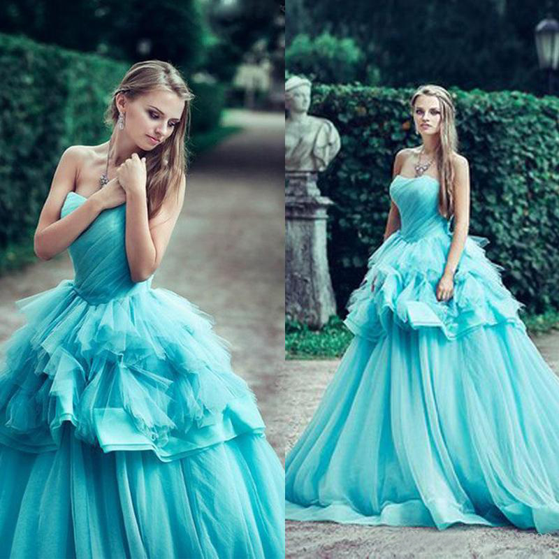 

New Arrivals 2016 Turquoise Tulle Ball Gown Sweet 16 Dresses Cheap Sweetheart Tiered Quinceanera Dresses Custom Made China EN70213, Black