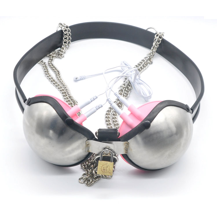 

Unisex Chastity Belt Stainless Steel Bra Couple Flirting Controlled Toys NT002