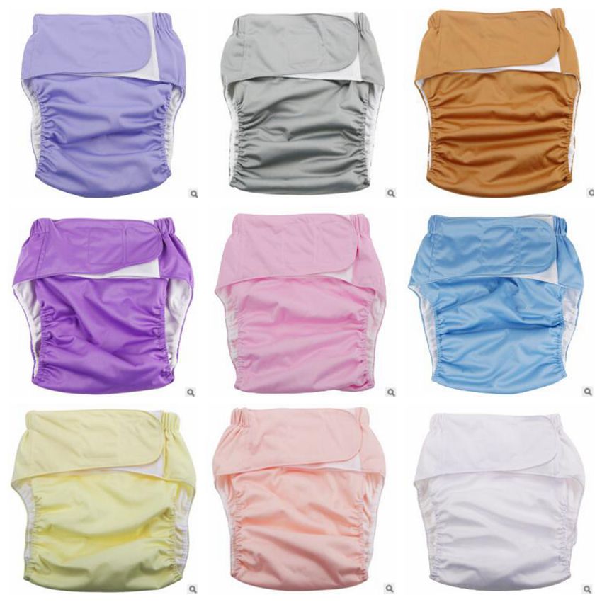 

Cloth Diaper Adjustable Wash Diapers Adults Reusable Diaper Covers Elderly Waterproof Napkin Nappy Diaper Briefs Shorts Panties Pants B2813