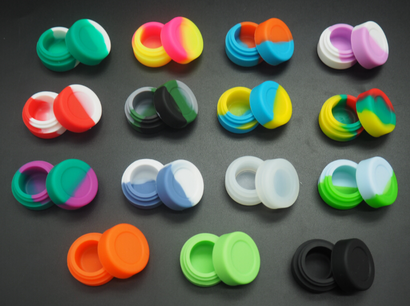 

500pcs/lot nonstick food grade silicone wax container 3ML silicone jar dab 26mmX17mm