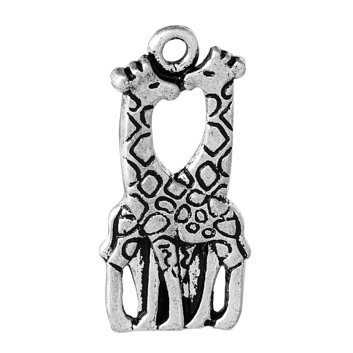 wholesale Charm Pendants Giraffe Antique Silver 25mm(1") x 12mm( 4/8"),10 PCs new jewelry making DIY-image-379699302