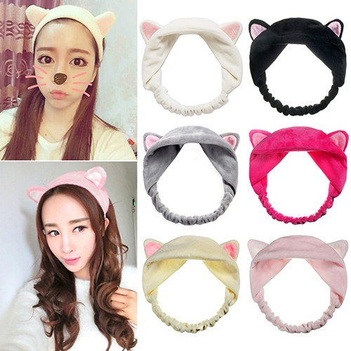 

Girl's Fashion Soft Cute Cat Ears Headband Party Headdress Women Hairbands, Silver