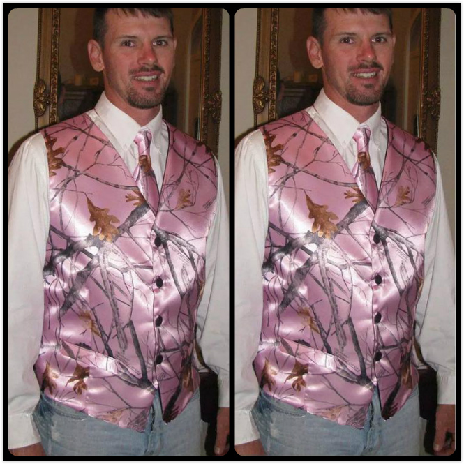 

Custom Pink Camo Satin Groom Vest 2018 Camo Vests New Fashion Top Sale Camo Wedding Evening Prom Vest For Man Cheap Sale, As pictures
