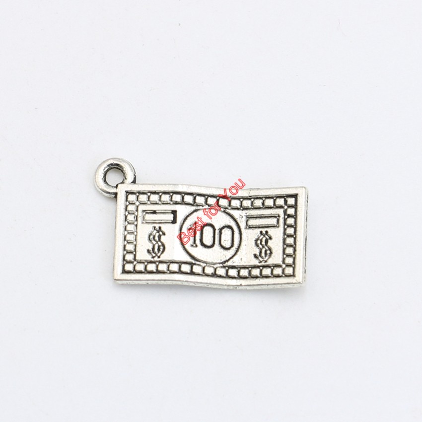 

30pcs Antique Silver Plated Money Dollar Charms Pendants Bracelet Necklace Jewelry Making Accessories DIY 21x13mm