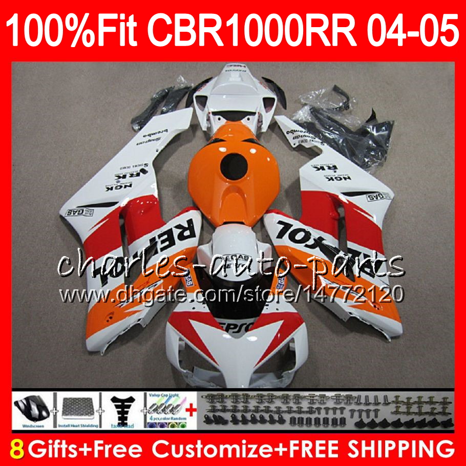 

Injection Body For HONDA Repsol white CBR1000 RR CBR 1000RR 04 05 79NO74 100% Fit CBR1000RR 04 05 Bodywork CBR 1000 RR 2004 2005 Fairing kit, No. 1