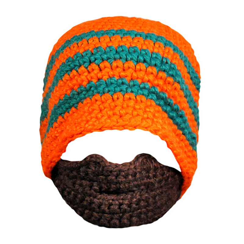 

Wholesale-Hot Sale Warm Knitted Winter Hat adult Funny Beard Hat For Man Cool Woolen Hip Hop Hat, Black