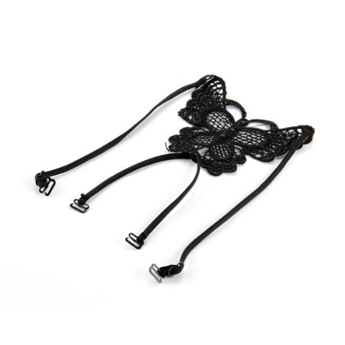 

Wholesale-Black Lace Summer Big Butterfly Elastic Brassiere Bra Strap