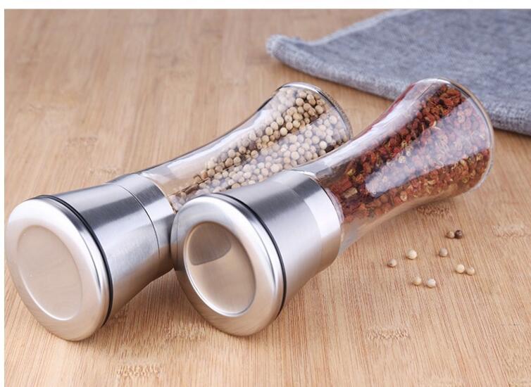 

Stainless steel pepper grinder, glass pepper, pepper grinder, hand glass mill