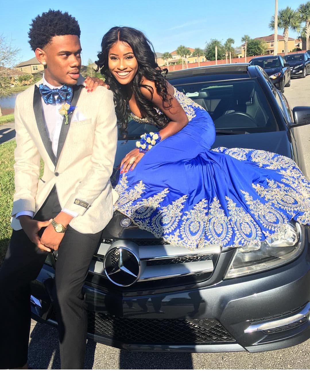 2021 Prom Dresses Royal Blue Long Mermaid Prom Evening Dress Appliques Gold Lace Sexy Party Prom Gowns vestido formatura-image-390988034